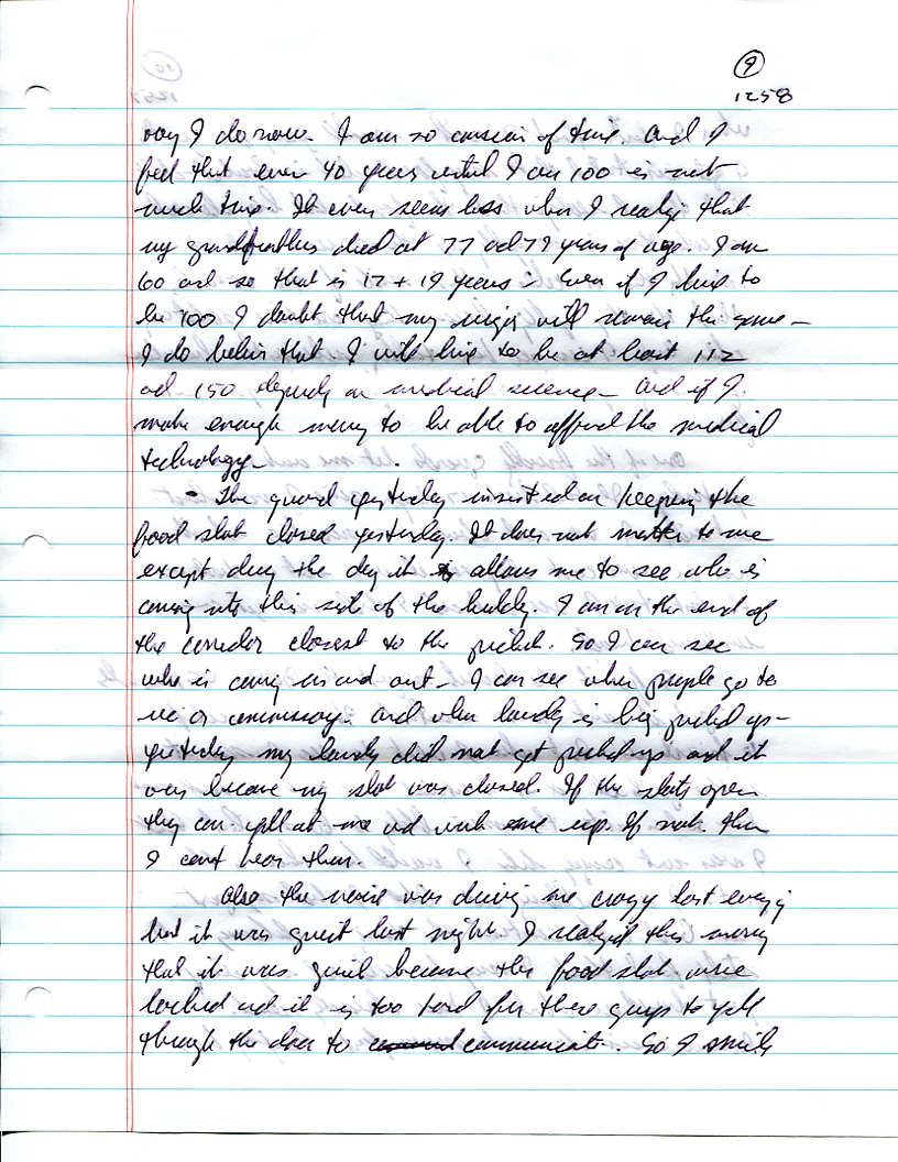 Dr John WorldPeace 2008 Prison Journal